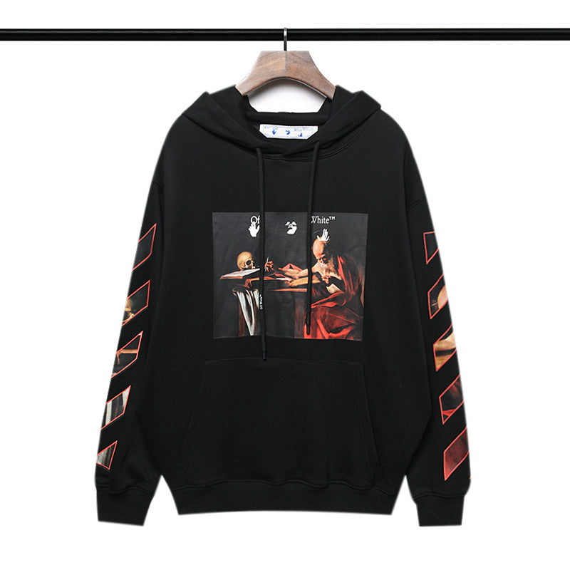 Off-White Caravaggio Diag Sleeve Hoodie - White