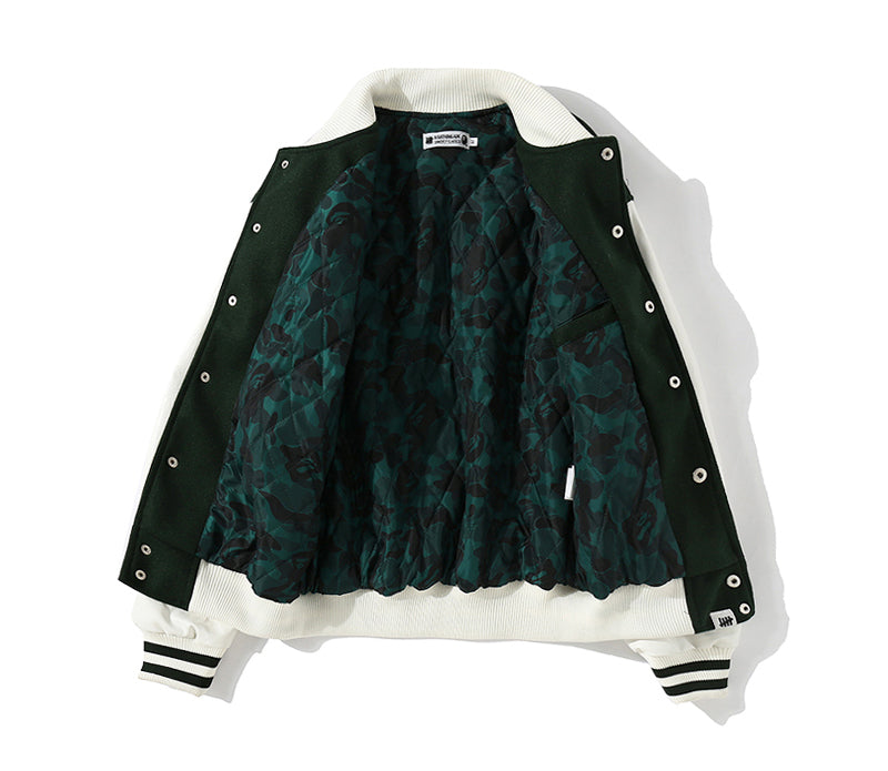 BAPE x Undefeated Varisty Jacket Green/White