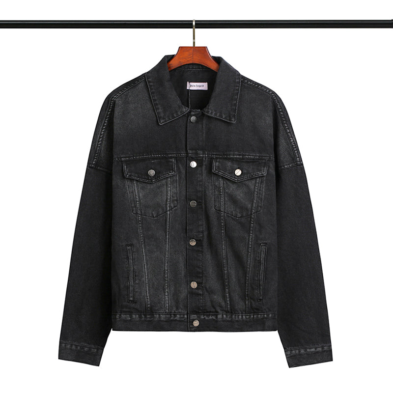 Palm Angels Washed Denim Trucker Jacket 'Grey'