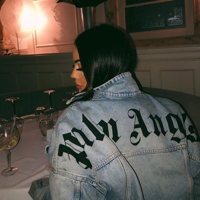 Palm Angels Logo Over Denim Jacket 'Blue/Black'