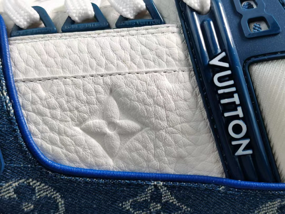 Louis Vuitton LV Trainer Monogram Denim White Blue