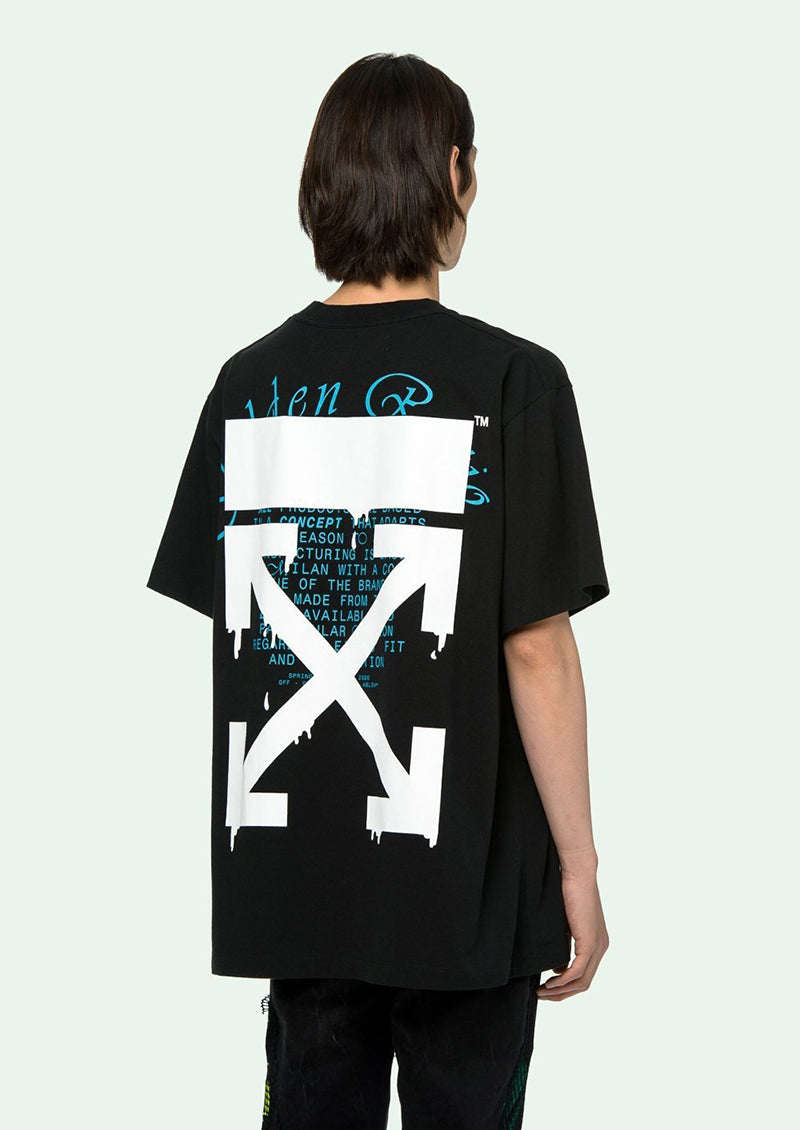 OFF WHITE 20SS Golden Ratio Arrow Graffiti T shirt Black