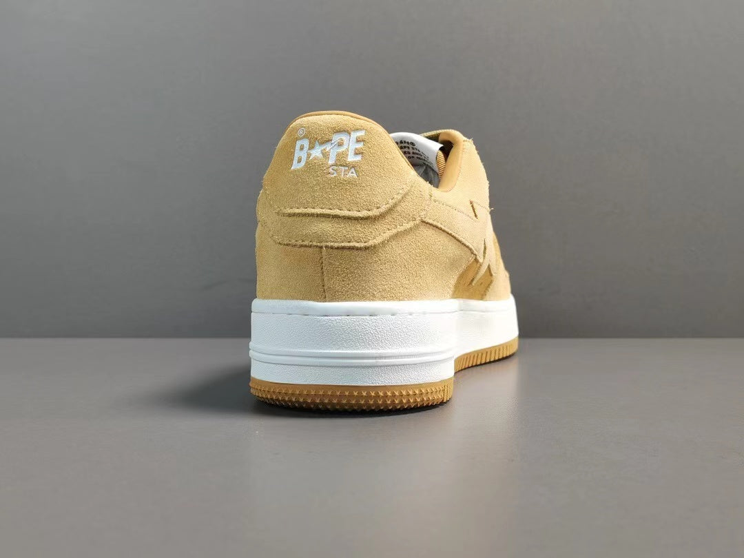 A Bathing Ape Bape Sta Low Beige suede