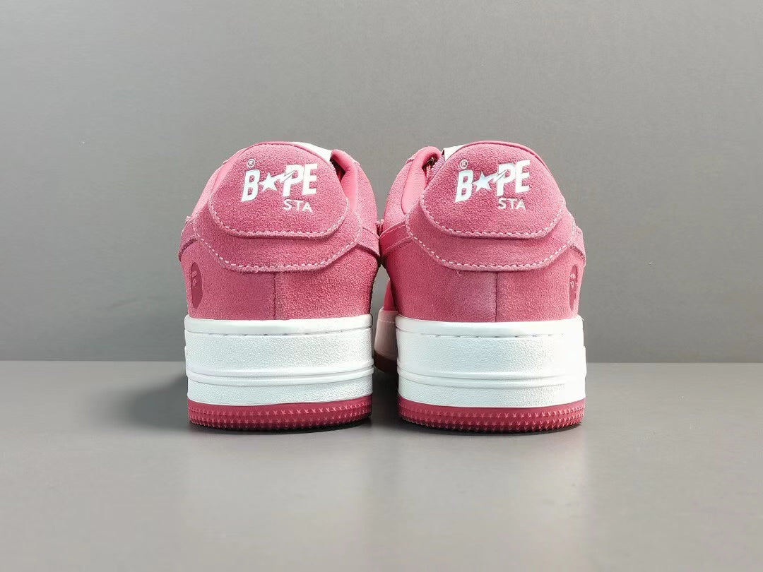 A Bathing Ape Bape Sta Low Pink suede