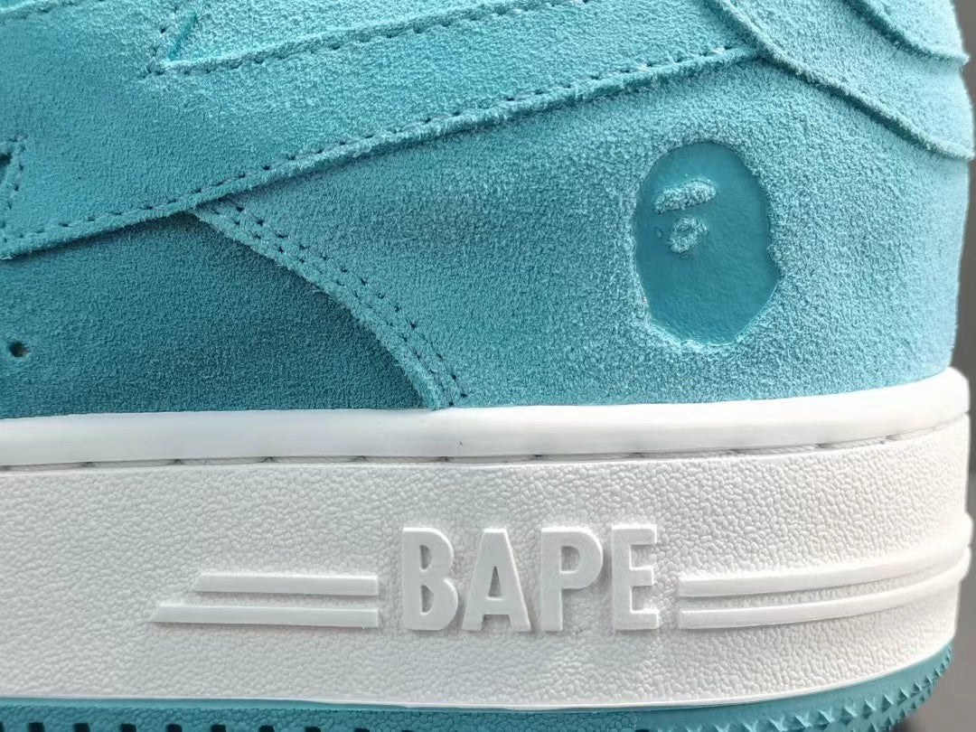 A Bathing Ape Bape Sta Low Blue suede