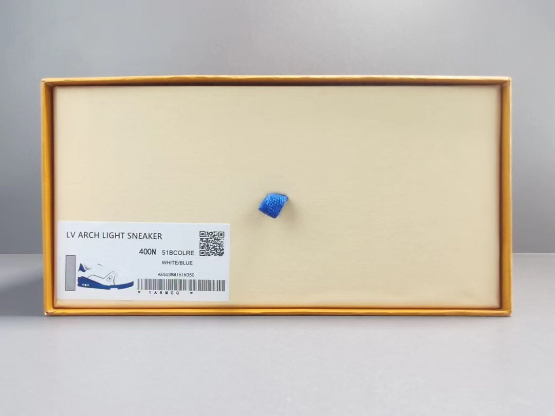 Louis Vuitton Trainer White Blue Signature