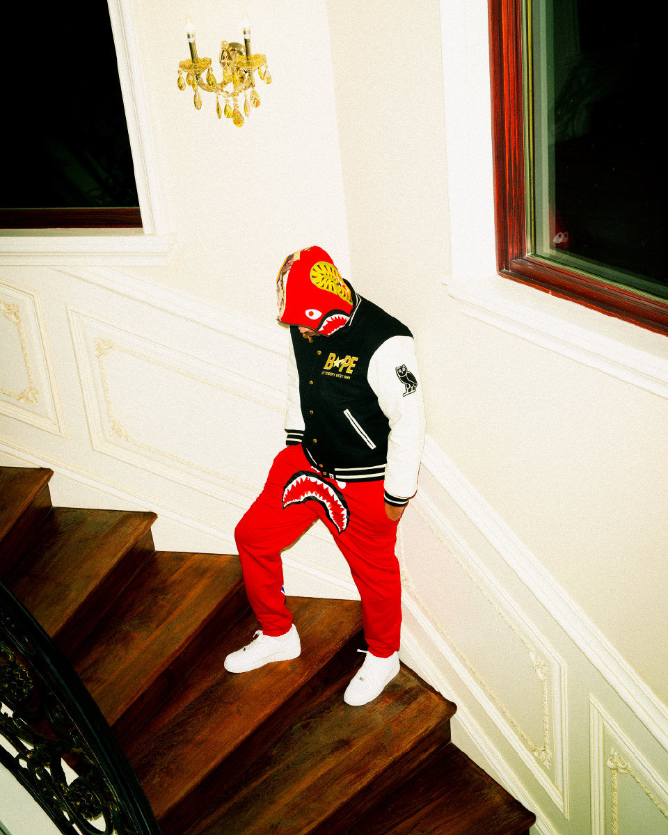 BAPE x OVO Varsity Jacket Black