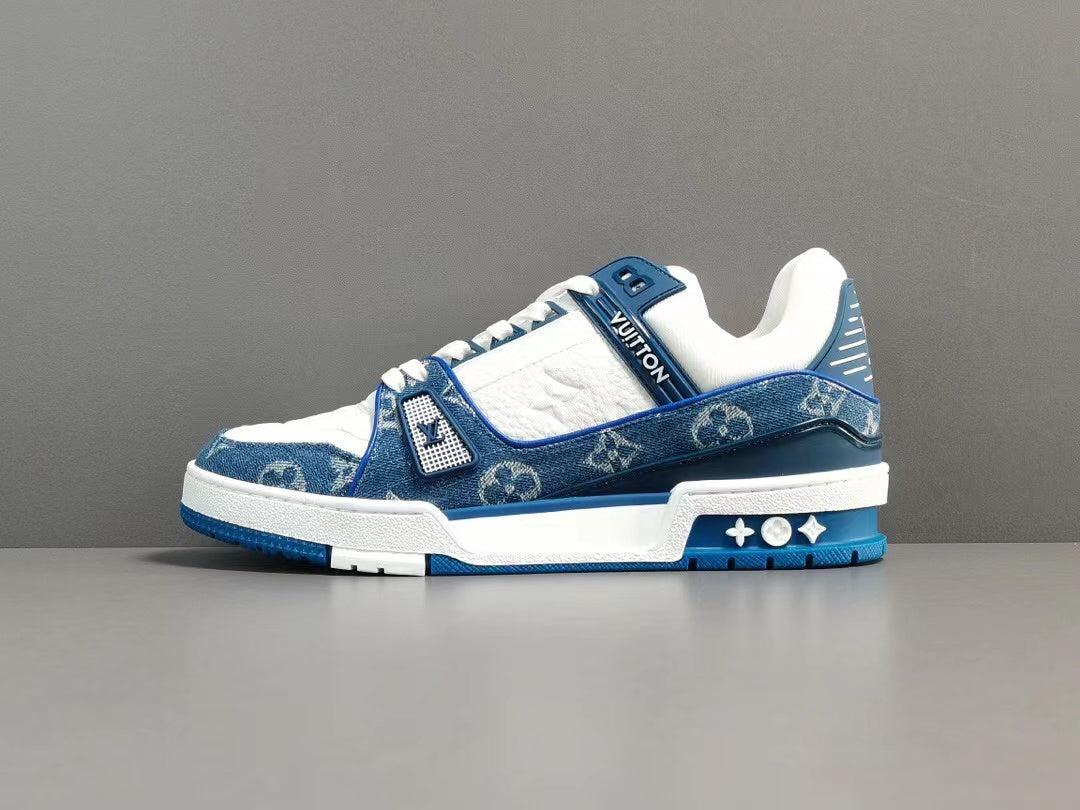 Louis Vuitton LV Trainer Monogram Denim White Blue
