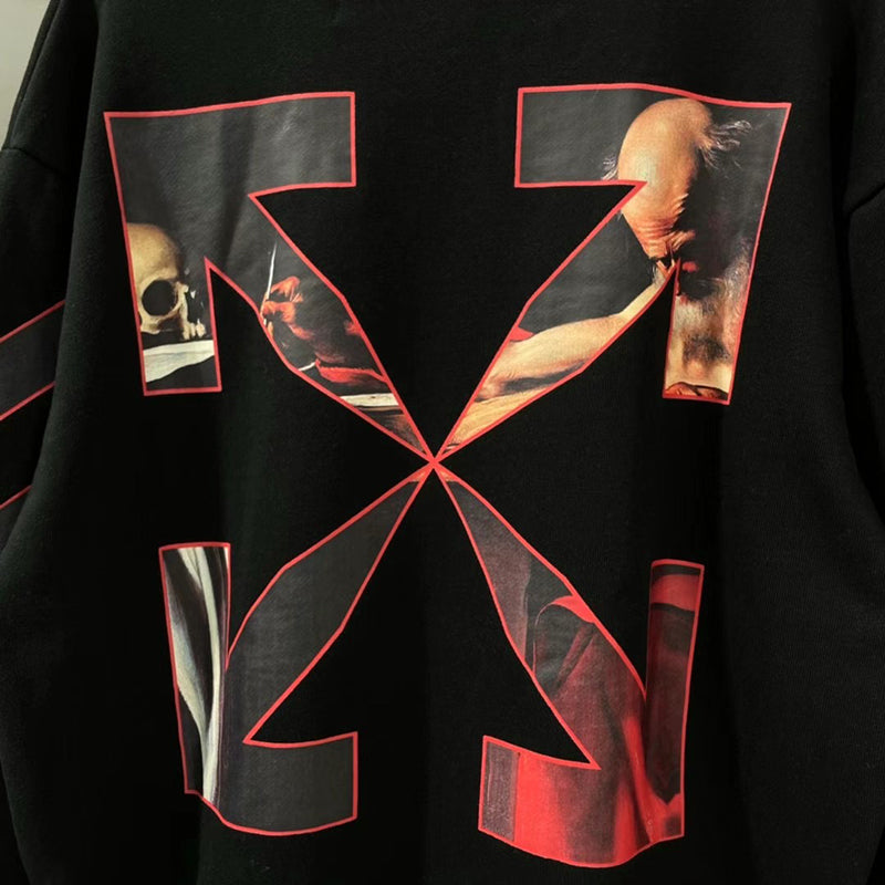 Off-White Caravaggio Diag Sleeve Hoodie - White