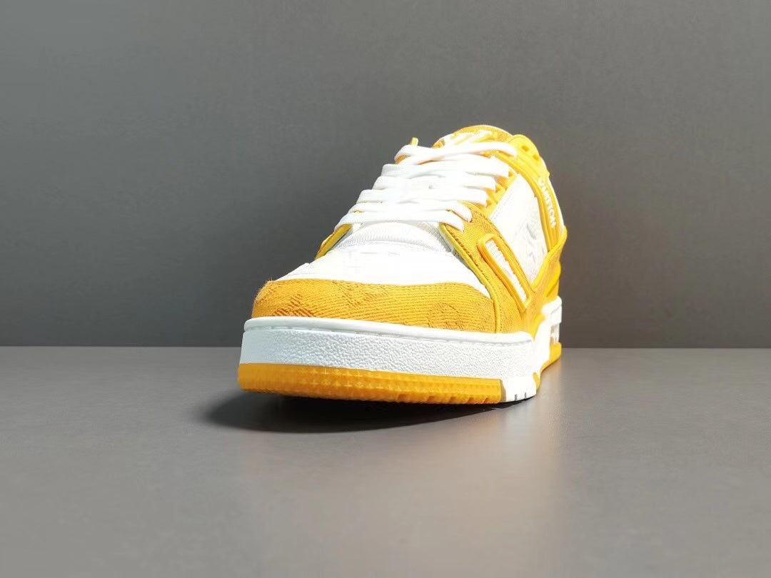 Louis Vuitton Trainer Yellow Monogram Denim White
