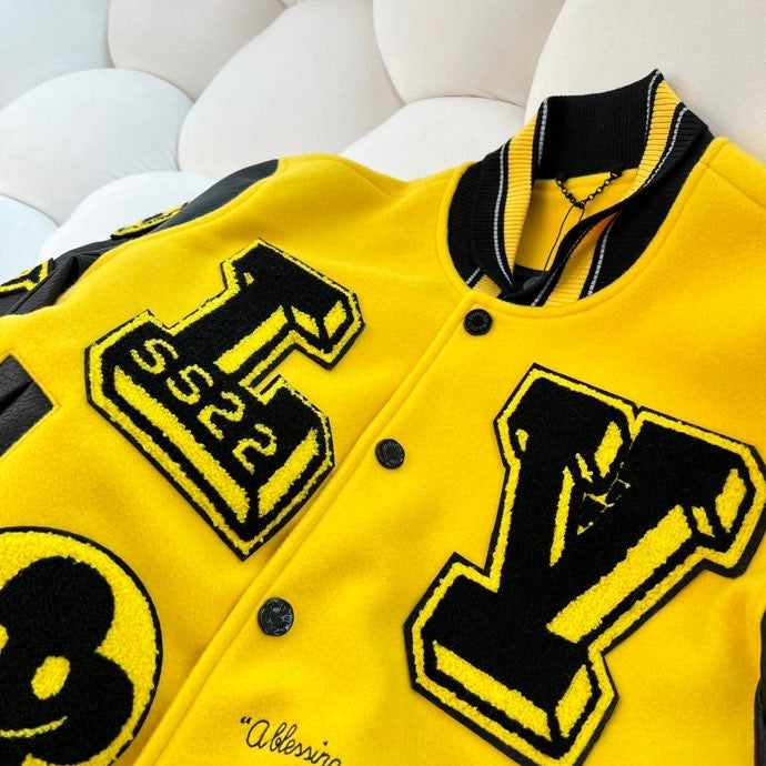 LEATHER EMBROIDERED VARSITY YELLOW | LOUIS VUITTON