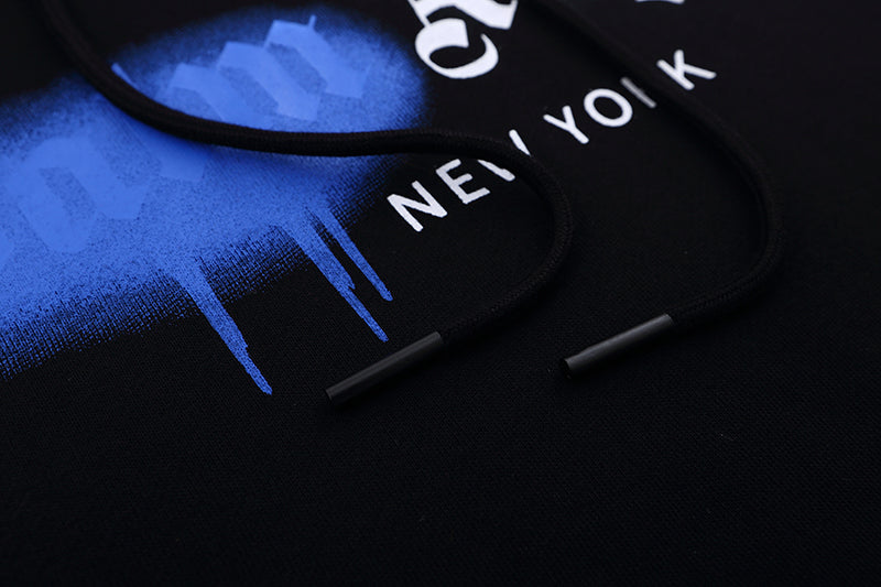 Palm Angels NY Sprayed Hoodie 'Black/Blue'