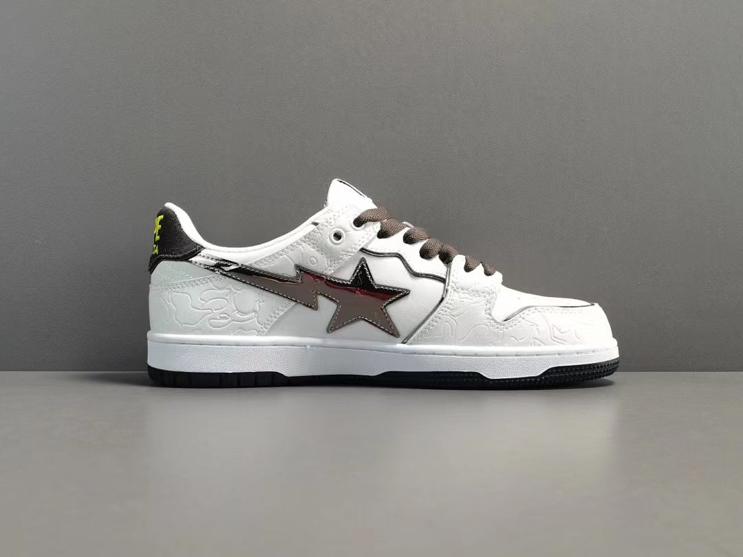A Bathing Ape Bape SK8 Sta White Silver
