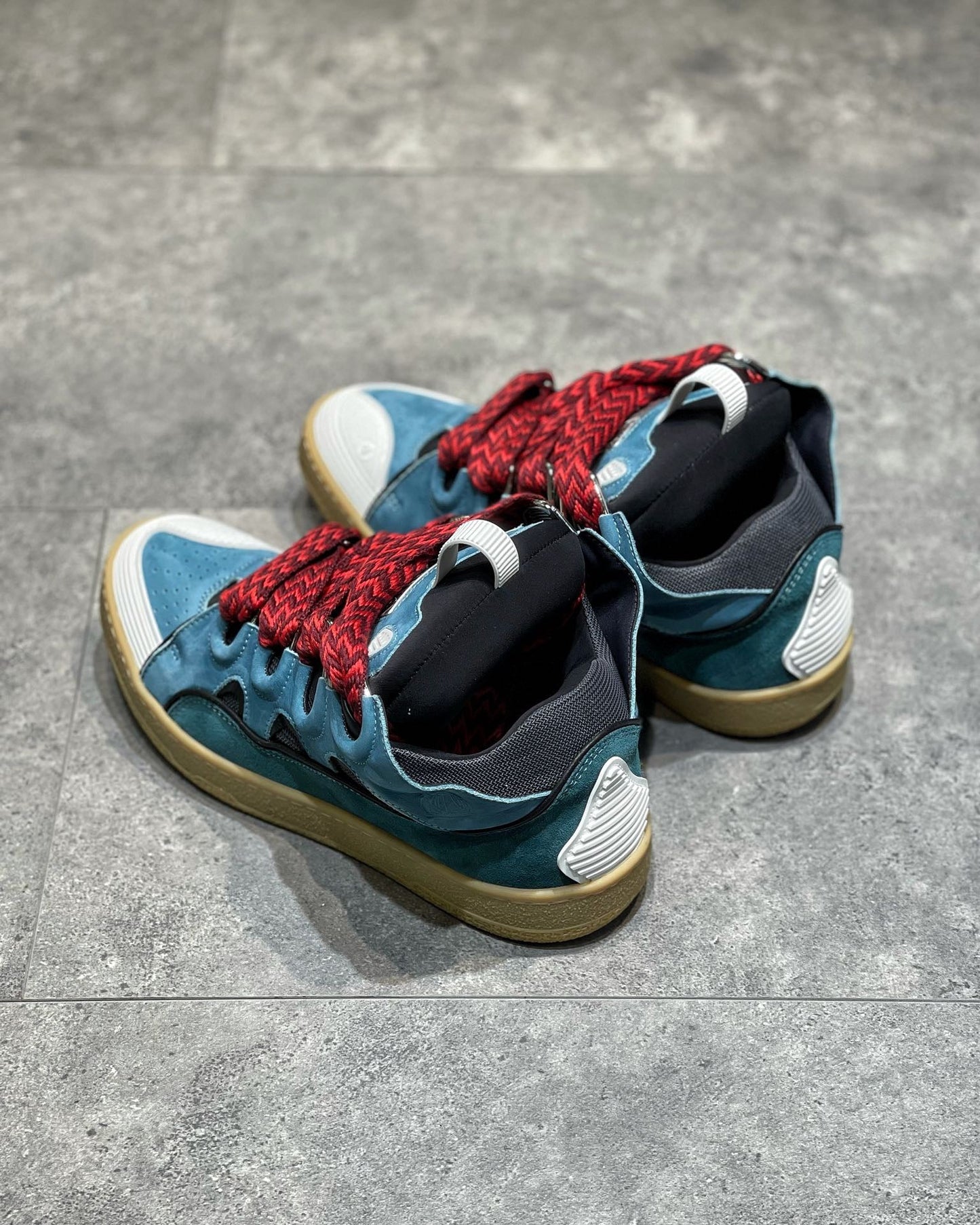 Lanvin Leather Curb Blue Grey