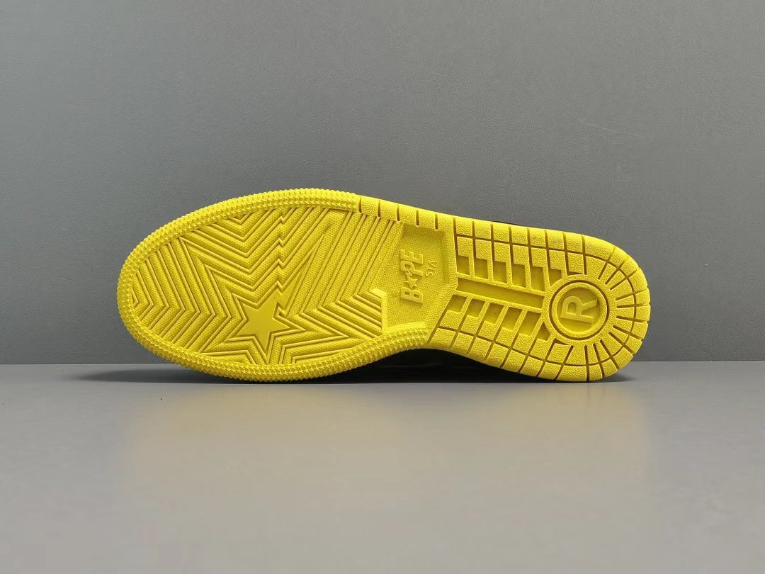 A Bathing Ape Sk8 Sta Black Electric Yellow