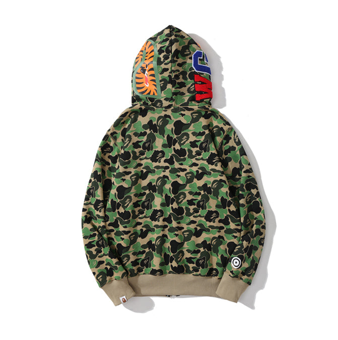 BAPE Color Camo Shark Wide Full Zip Double Hoodi