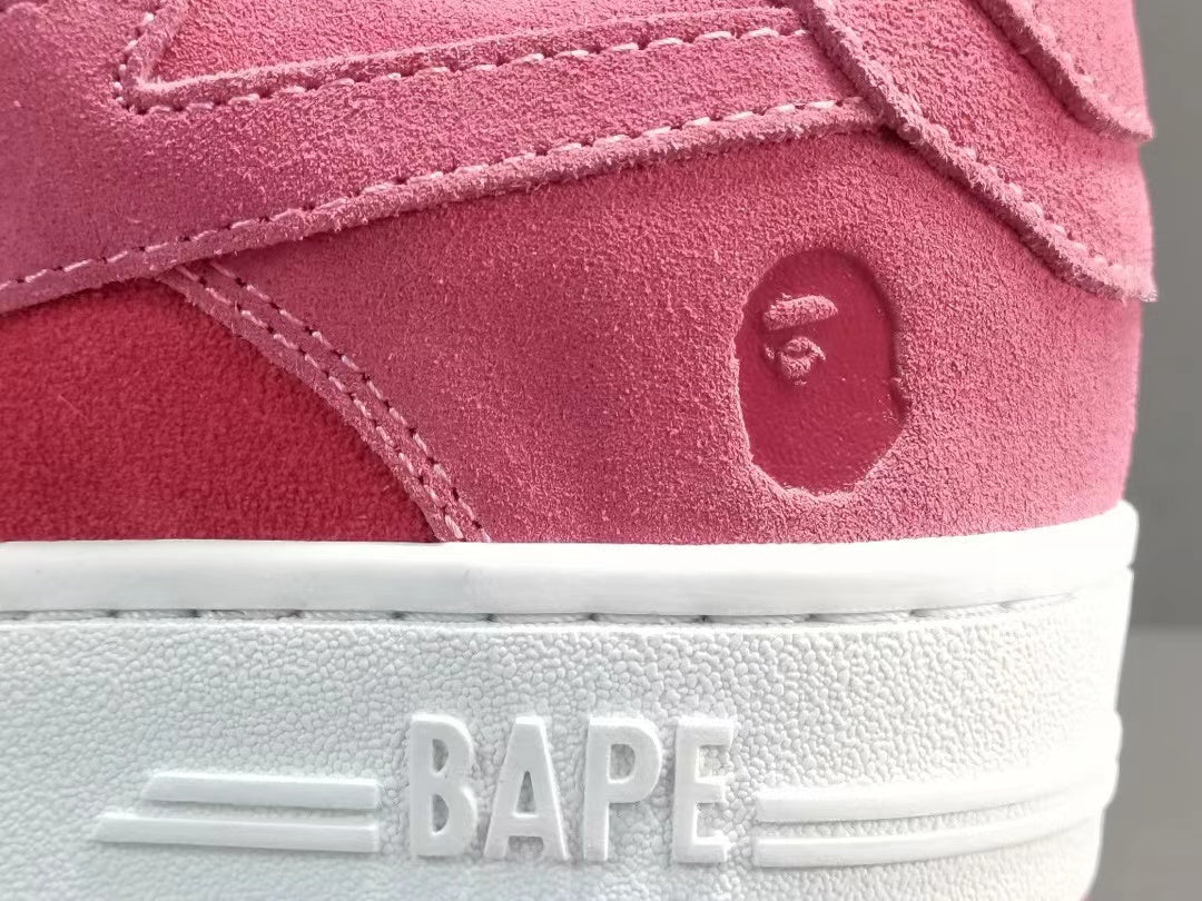 A Bathing Ape Bape Sta Low Pink suede