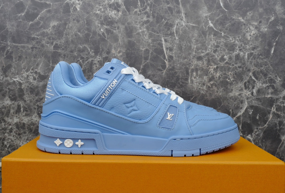 Louis Vuitton Trainer Blue Embossed Monogram