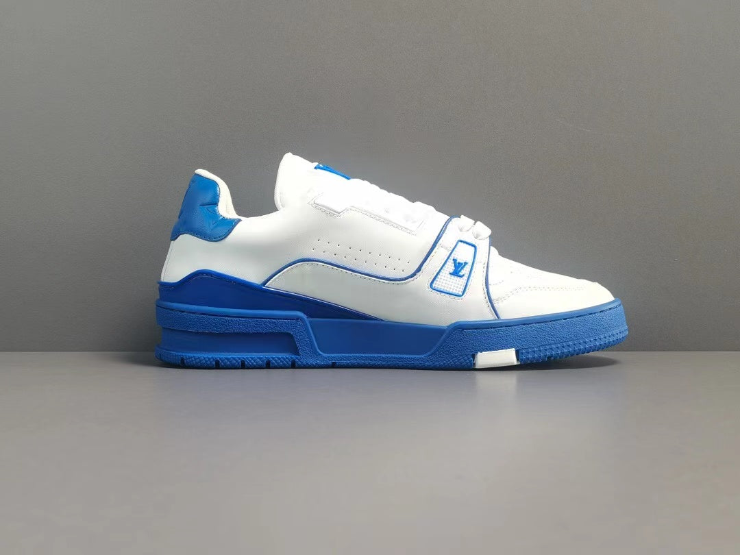 Louis Vuitton Trainer White Blue Signature