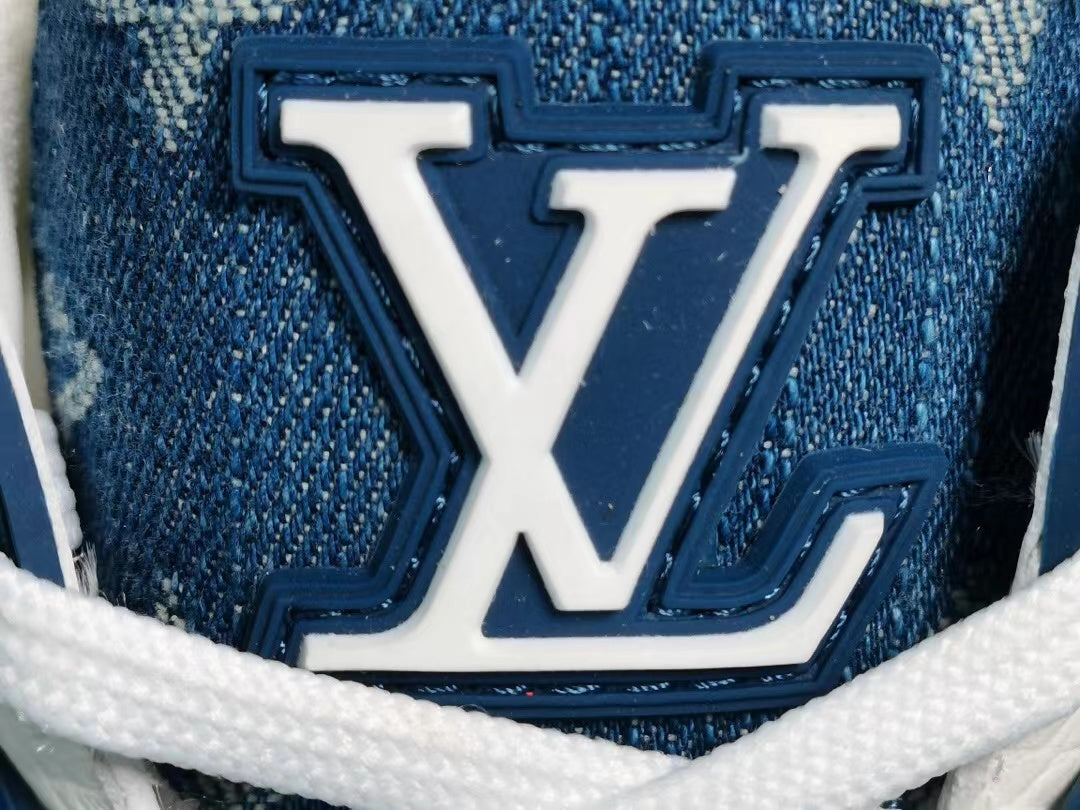 Louis Vuitton LV Trainer Monogram Denim White Blue