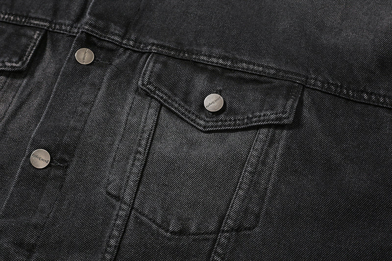 Palm Angels Washed Denim Trucker Jacket 'Grey'