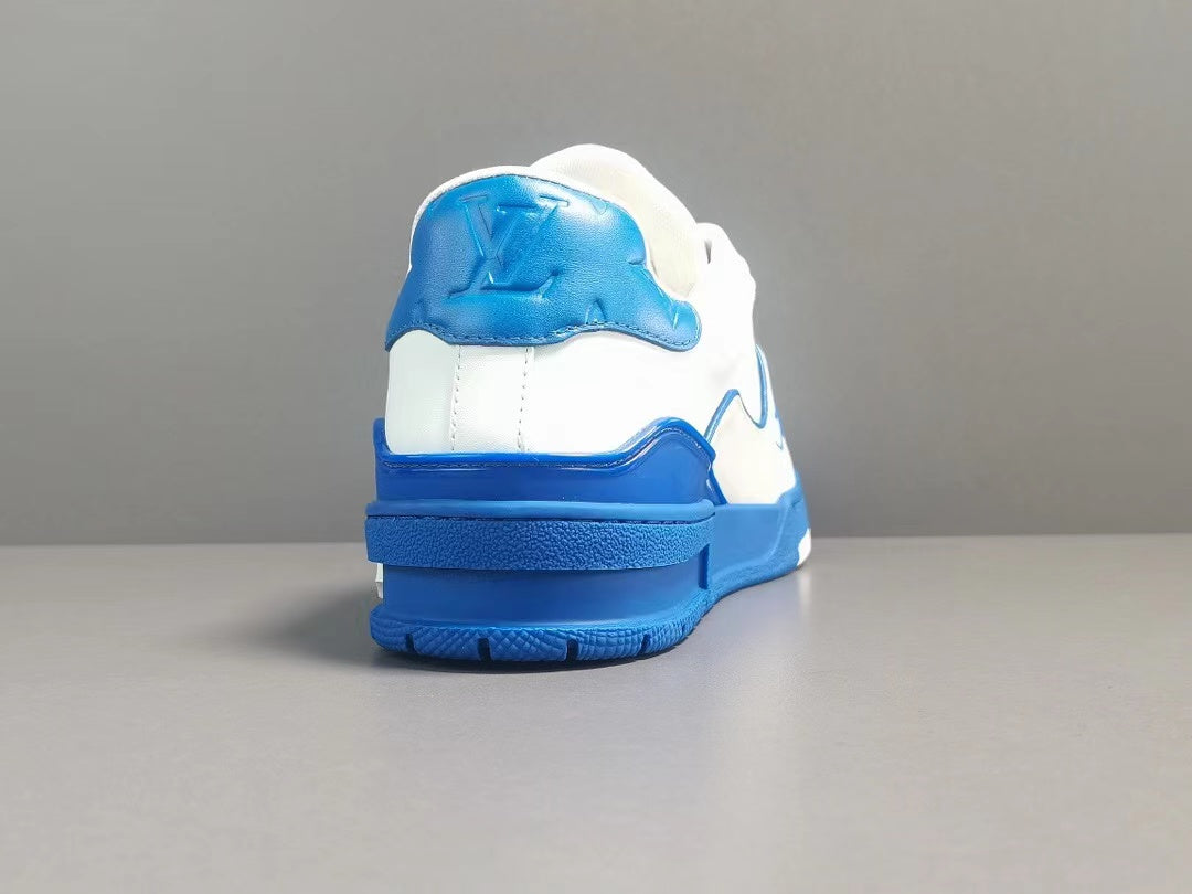 Louis Vuitton Trainer White Blue Signature