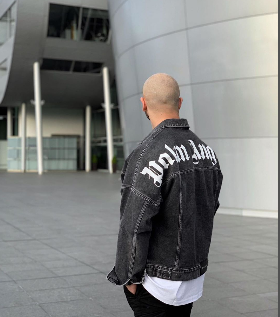 Palm Angels Washed Denim Trucker Jacket 'Grey'