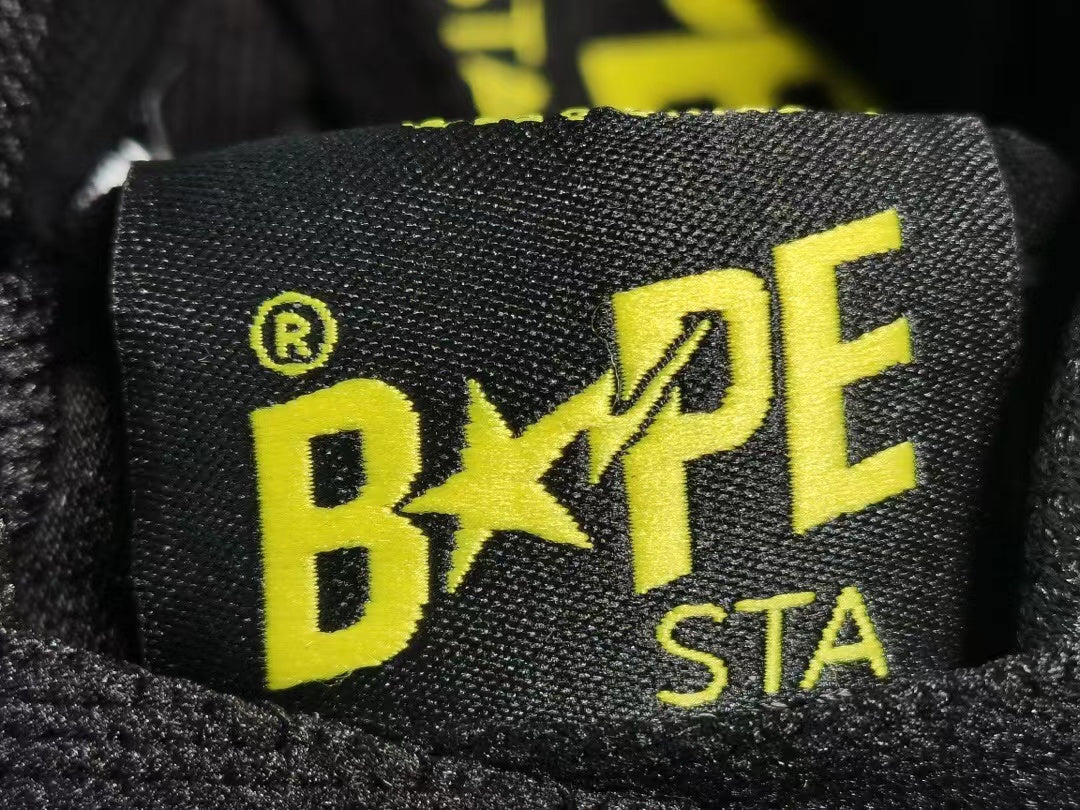 A Bathing Ape Sk8 Sta Black Electric Yellow
