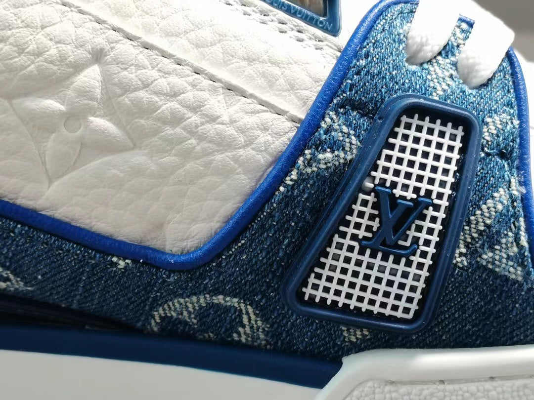 Louis Vuitton LV Trainer Monogram Denim White Blue