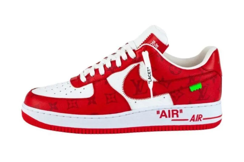 Louis Vuitton Nike Air Force 1 Low By Virgil Abloh White Red