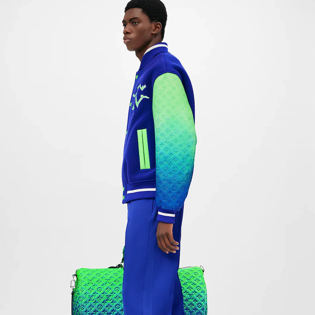 MIX GRADIENT LEATHER BOMBER VARSITY JACKET | LOUIS VUITTON