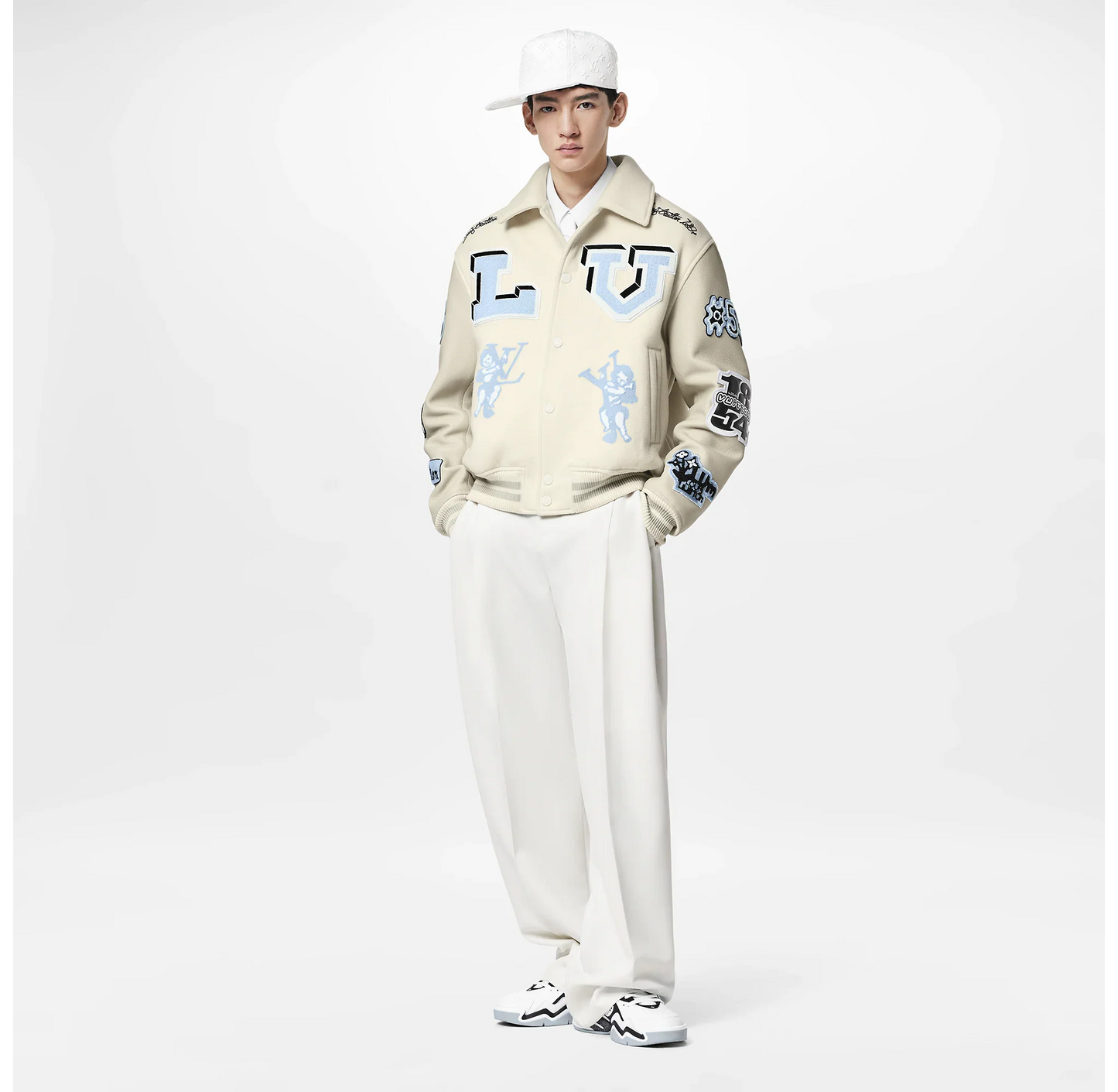 MULTI-PATCHES MIXED LEATHER VARSITY BLOUSON | LOUIS VUITTON