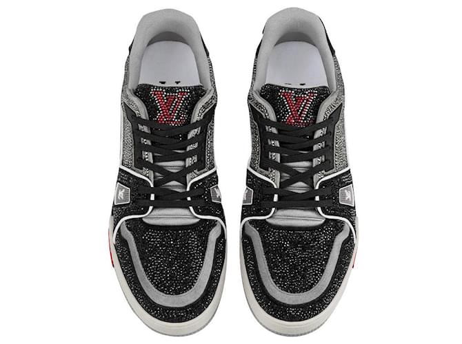 Louis Vuitton LV Trainer Black Grey Crystal