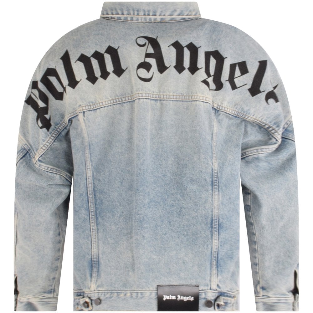 Palm Angels Logo Over Denim Jacket 'Blue/Black'