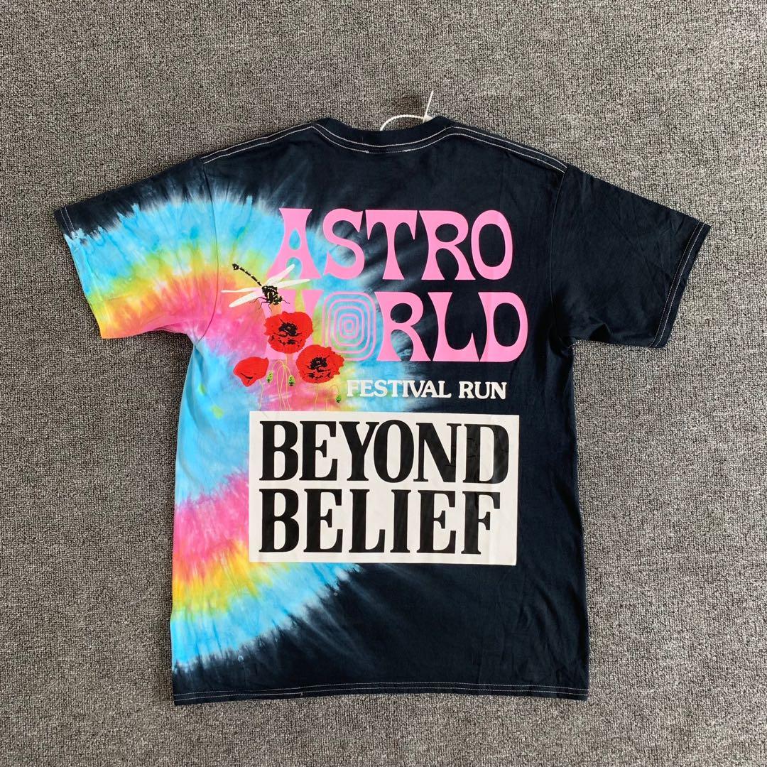Travis Scott Astroworld Festival Run Tie Dye Tee Black