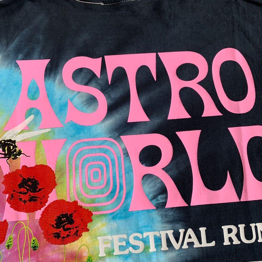 Travis Scott Astroworld Festival Run Tie Dye Tee Black