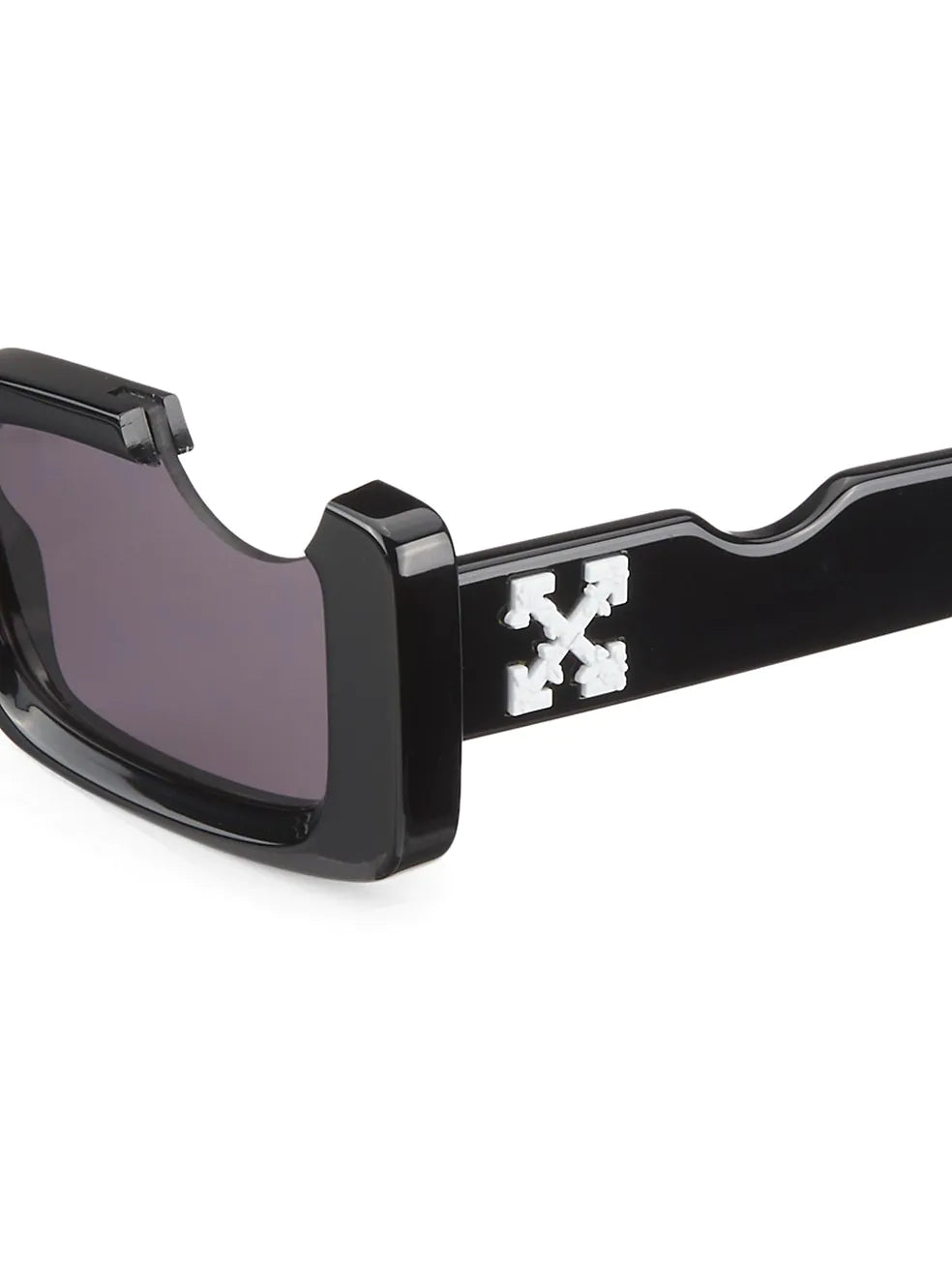 Off-White Cady Acetate 142mm Rectangular Sunglasses Black / Transparent