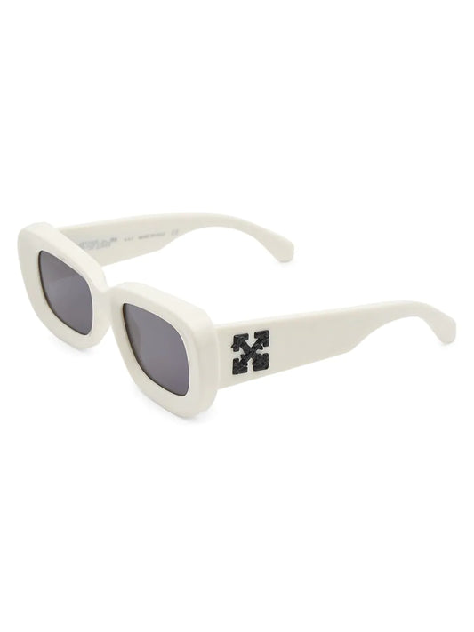 Off-White Carrara 50MM Oval Sunglasses White