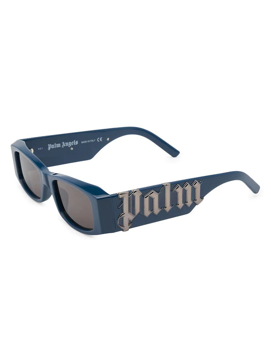 Palm Angels Angel Rectangle Frame Sunglasses Navy Blue