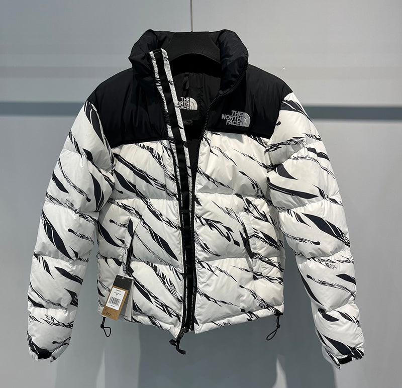 THE NORTH FACE 1996 NUPSET ZEBRA LOGO PATTERN JACKET WHITE