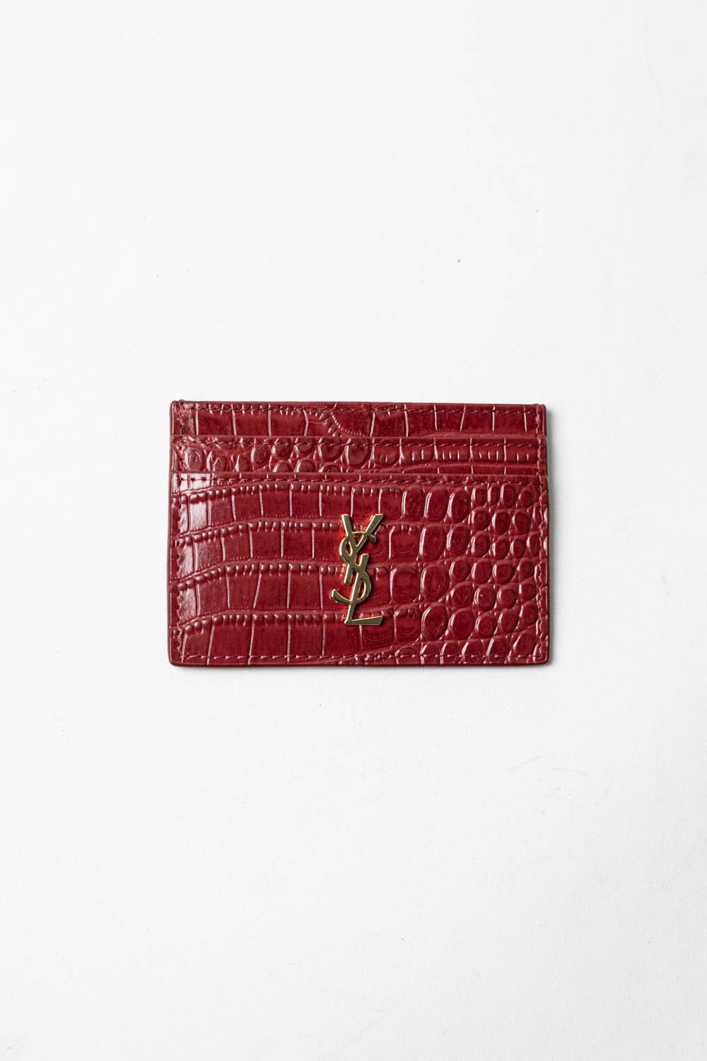 Saint Laurent - Cardholder Red Croco Nikki