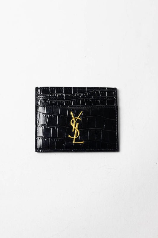 Saint Laurent - Cardholder Black/Gold Croco