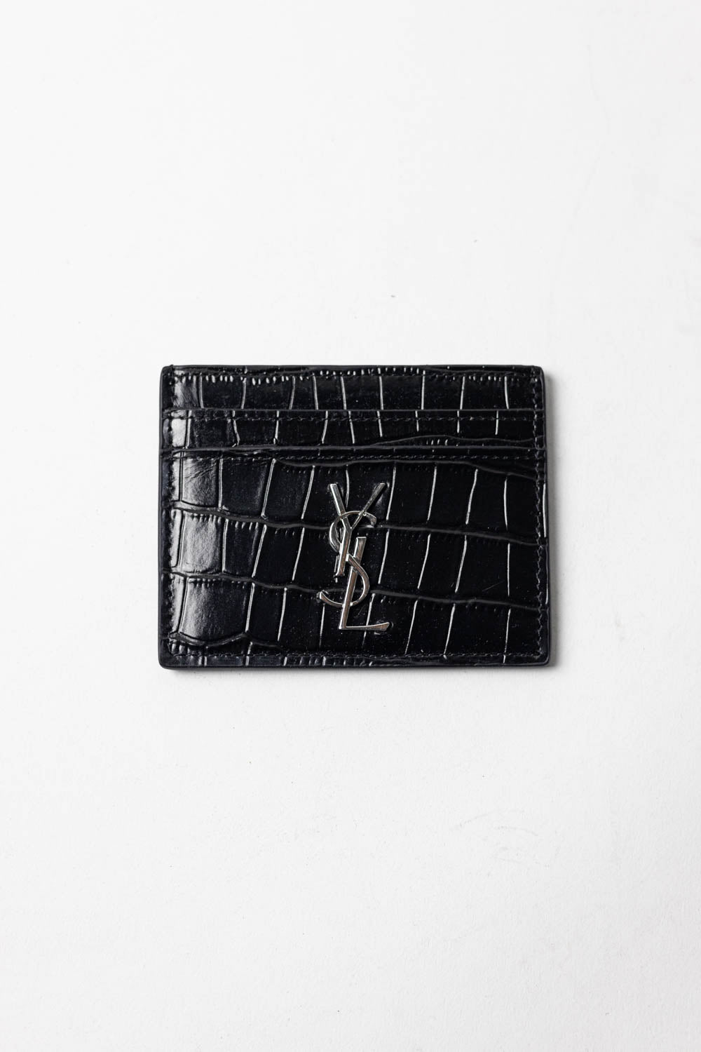 Saint Laurent - Cardholder Black/Silver Croco