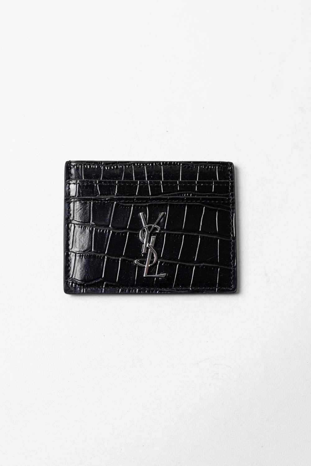Saint Laurent - Cardholder Black/Silver Croco