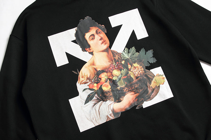 Off-White Caravaggio Boy Hoodie White Black