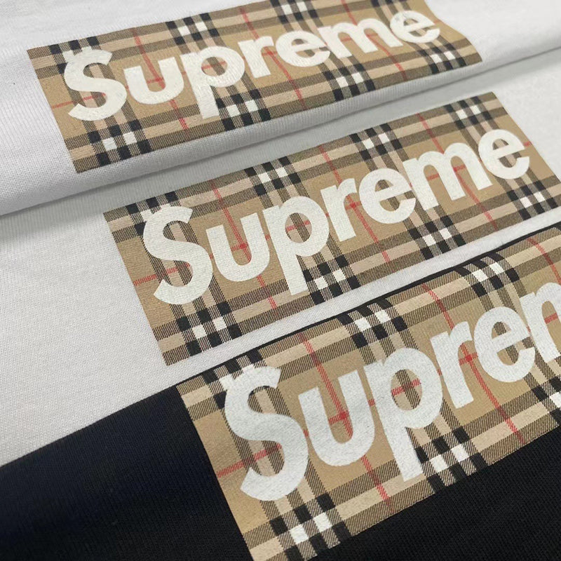 Supreme Burberry Box Logo Tee White