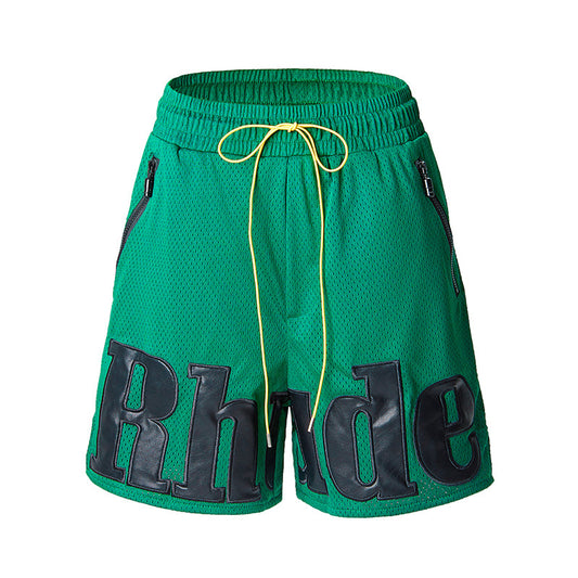 Rhude Rh Logo Shorts Mesh Green