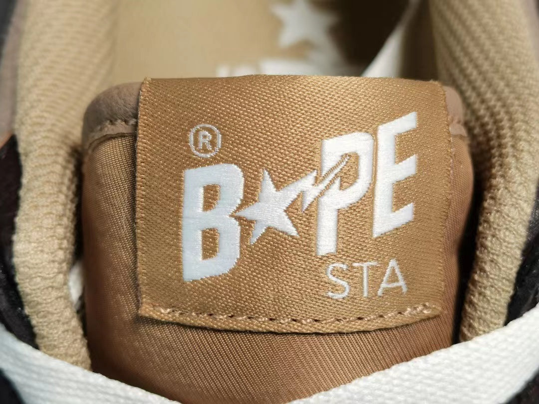 A Bathing Ape Bape SK8 Sta Brown Ivory
