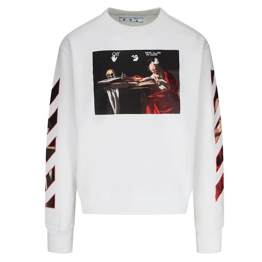 Off-White Caravaggio Diag Sleeve Crewneck White/Red
