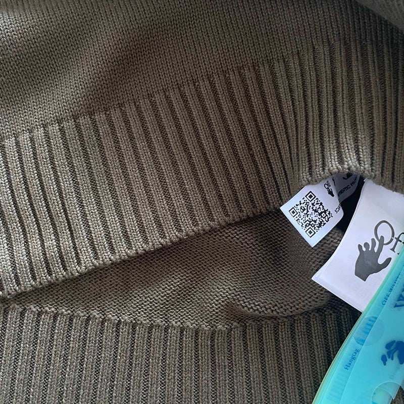 Off-White Diag Arrows Knit Sweater Olive / Orange